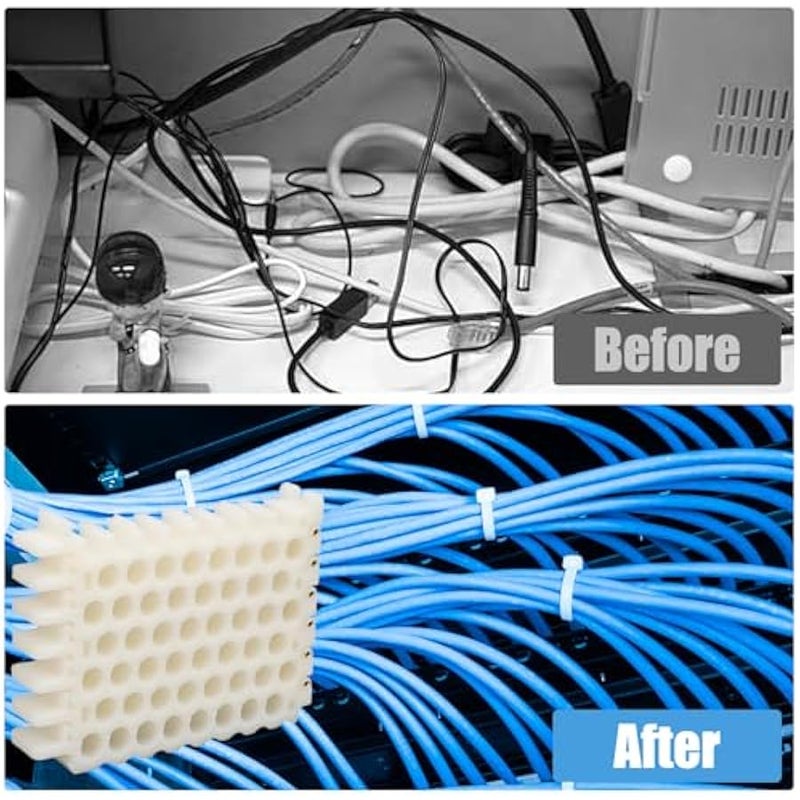 Cable Organizing and Bundler Tool, Cable Dresser for Data Center, 9mm Hole Organizing Bundler Tool Network Cord Hole Comb for CAT5 CAT6 CAT7 Cable (8x6 Holes) - Image 5